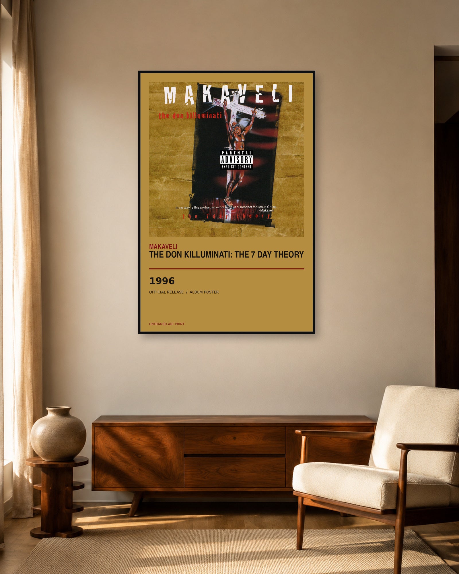 2Pac The Don Killuminati: The 7 Day Theory album poster - living room view