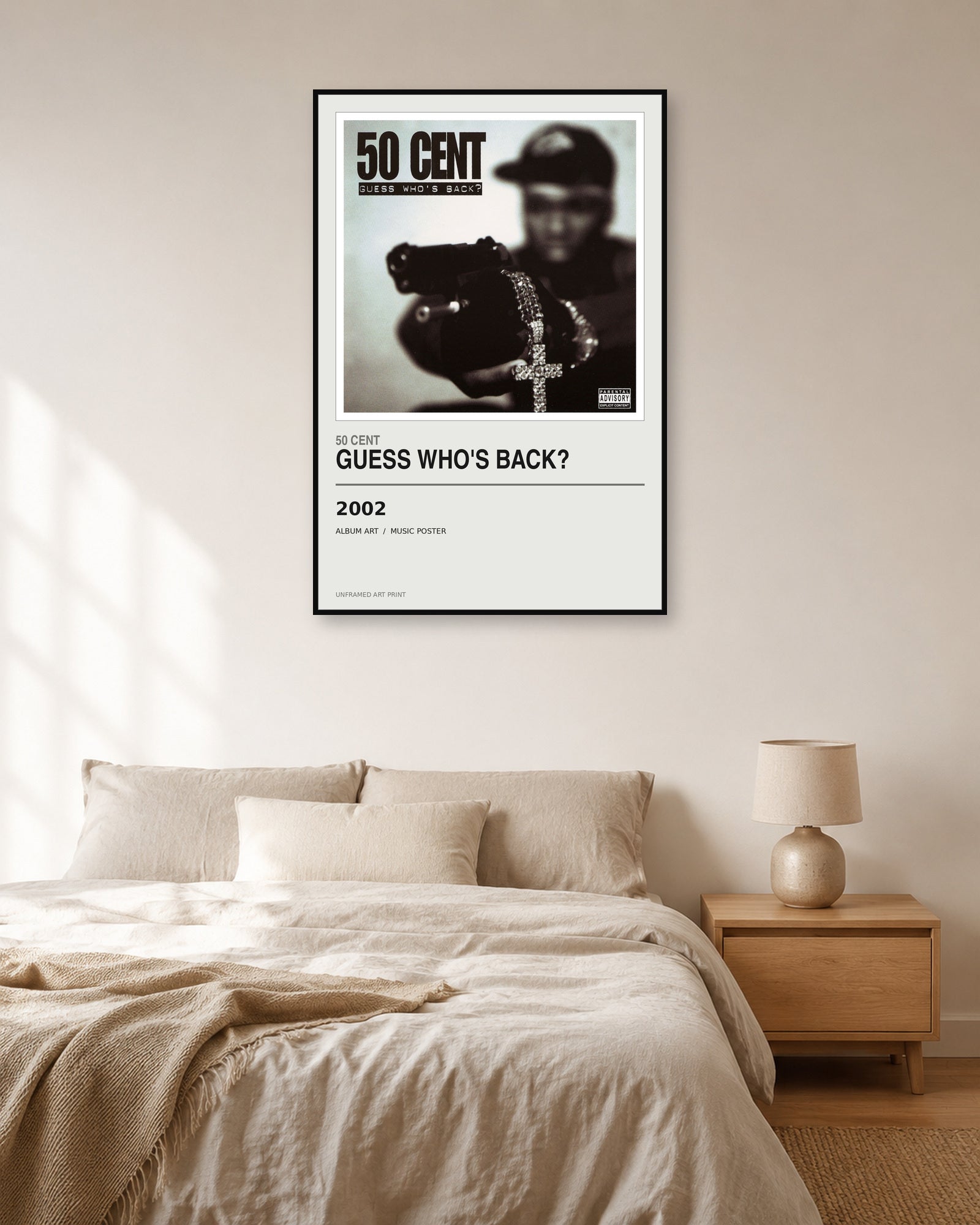Guess Who’s Back? 50 Cent unframed album poster - bedroom view