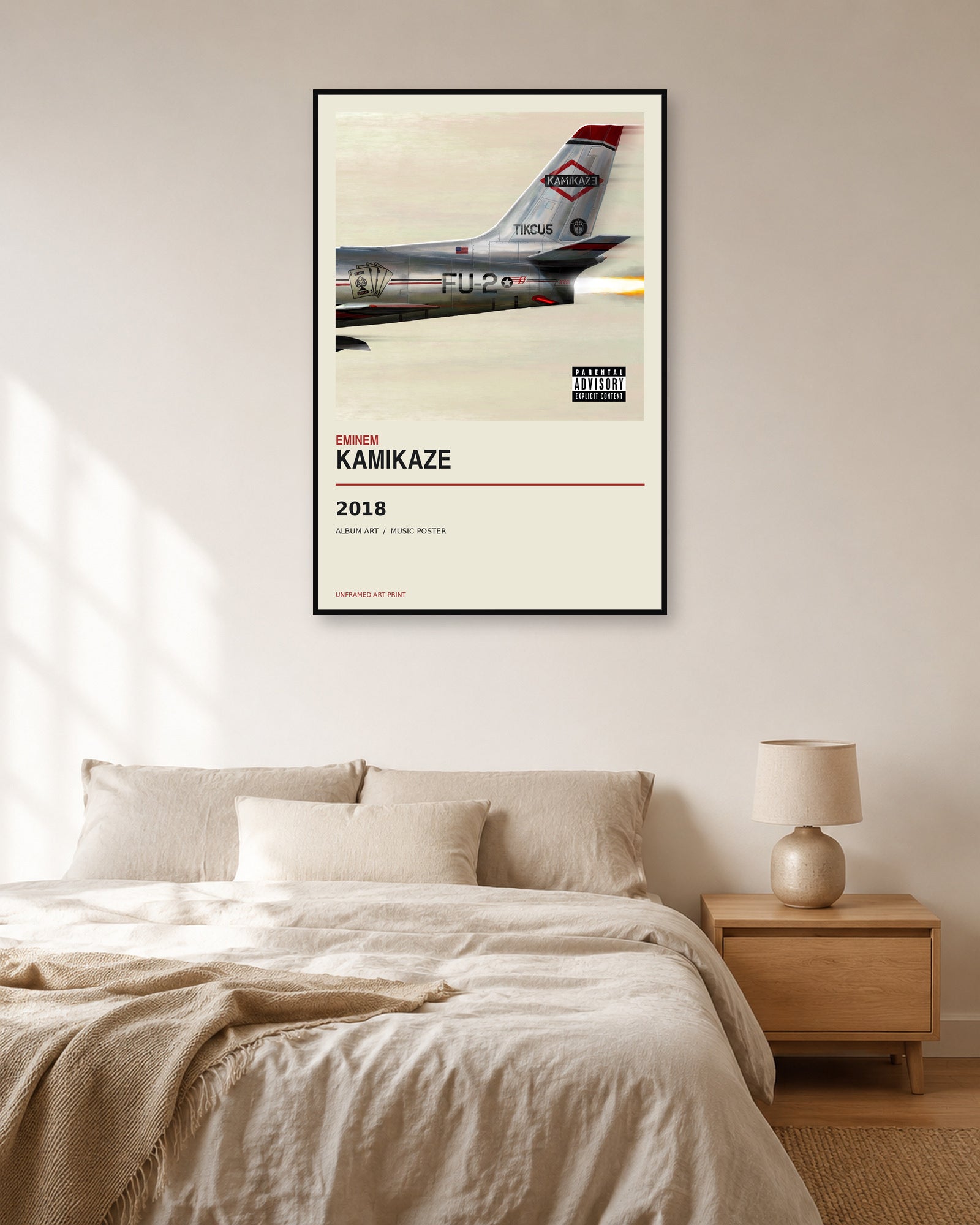 Eminem Kamikaze unframed album poster - bedroom scene