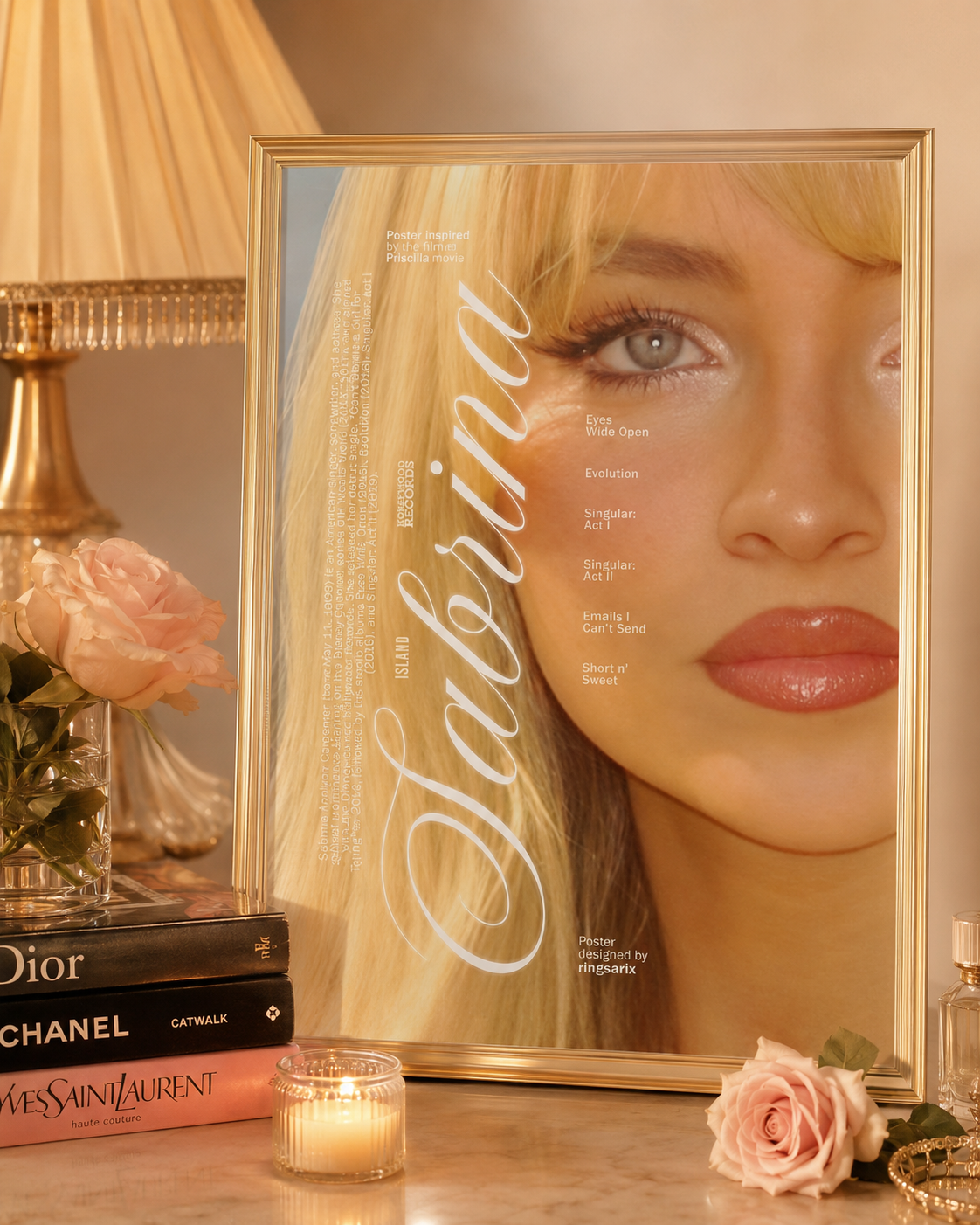 Sabrina Carpenter Close-Up Portrait | Unframed Bedroom album cover poster print wall art decor