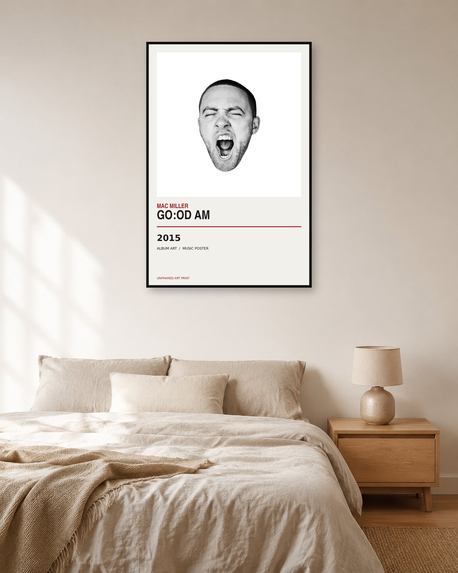 GO:OD AM Mac Miller unframed music poster - bedroom view
