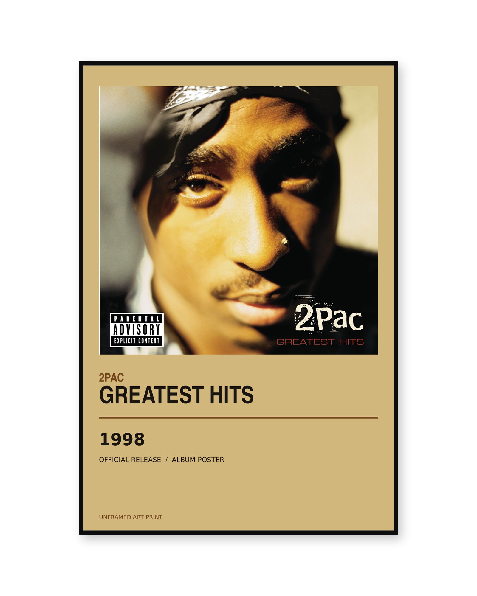 2Pac Greatest Hits album poster - white background view