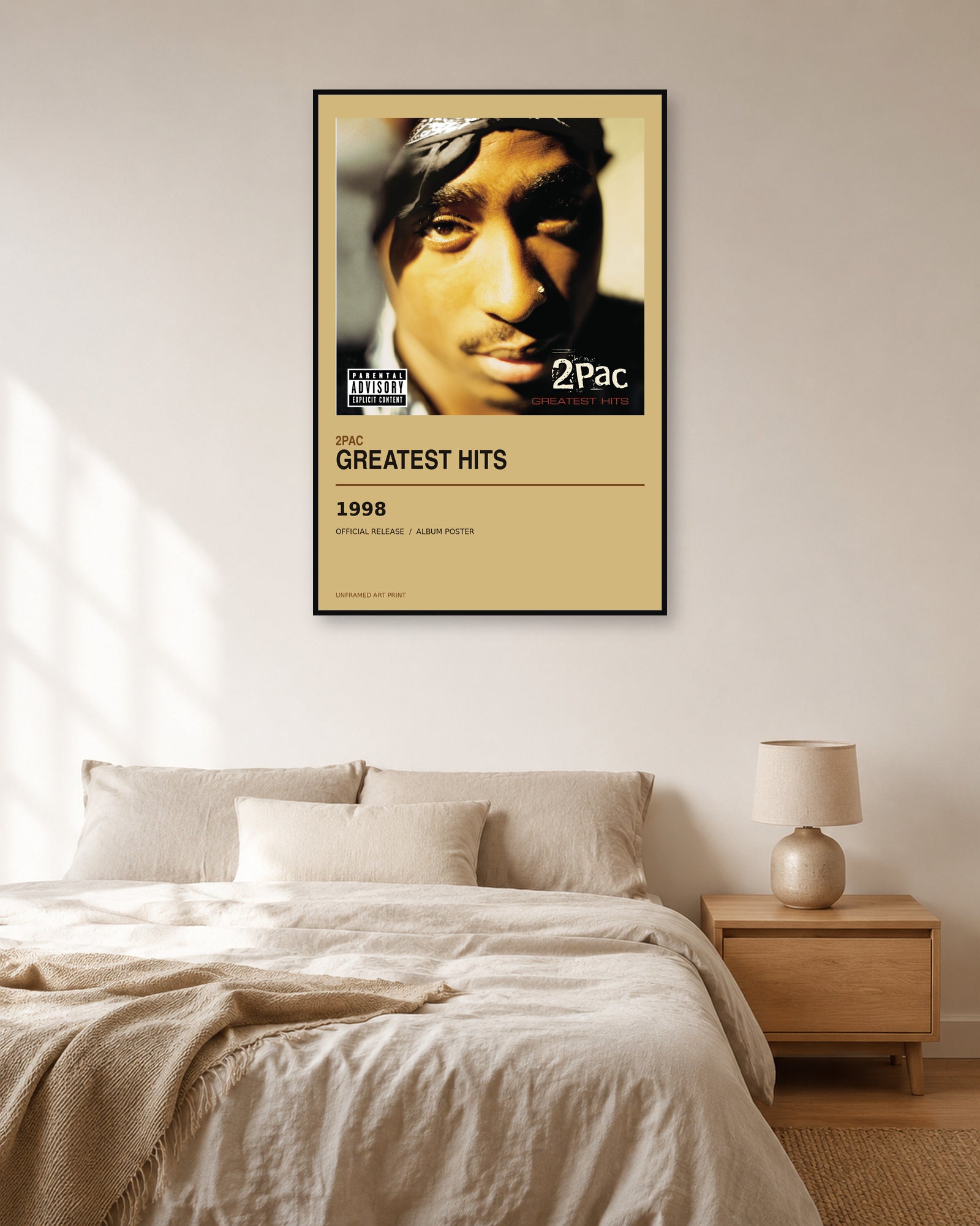 2Pac Greatest Hits album poster - bedroom view