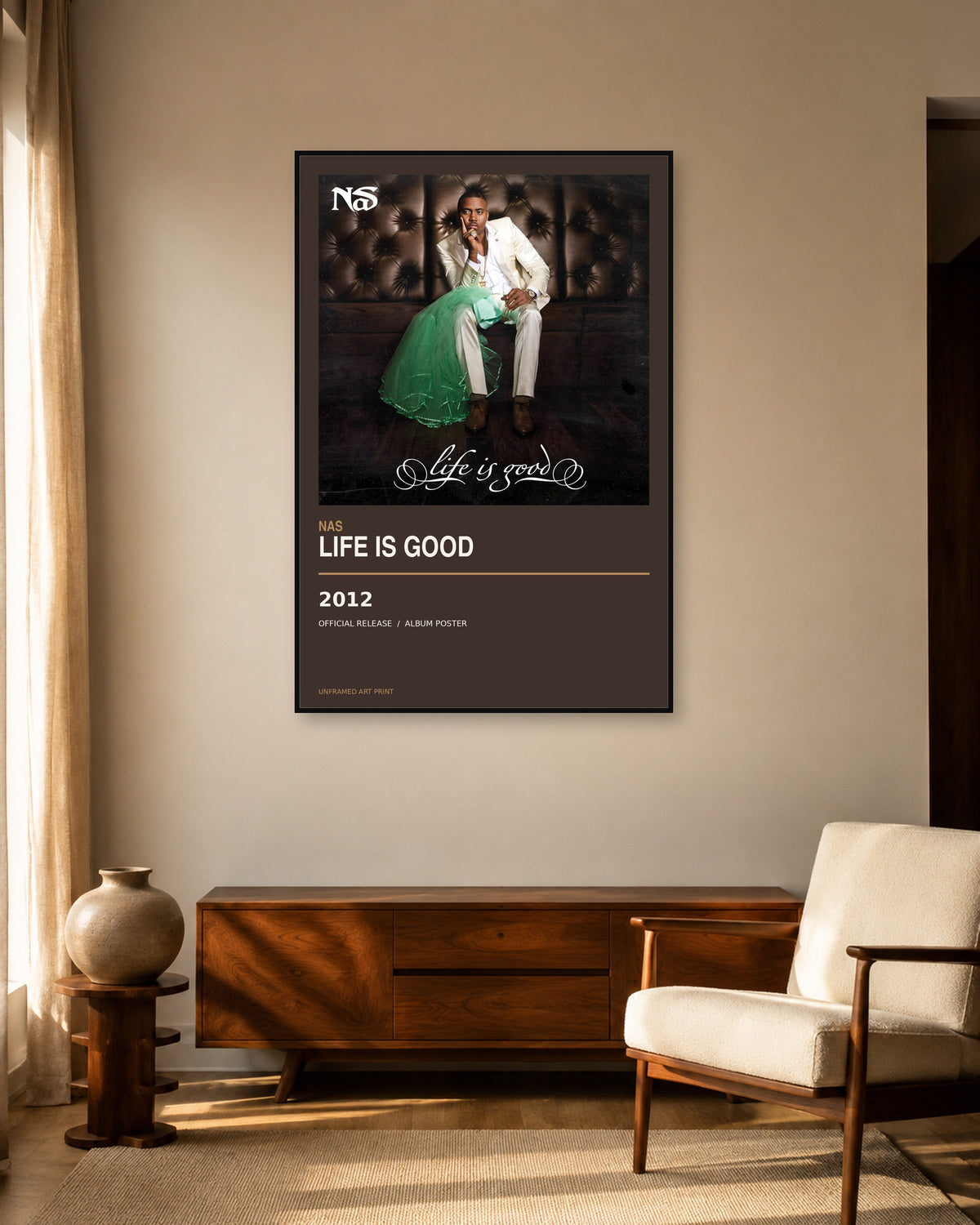 Nas Life Is Good album poster - living room view