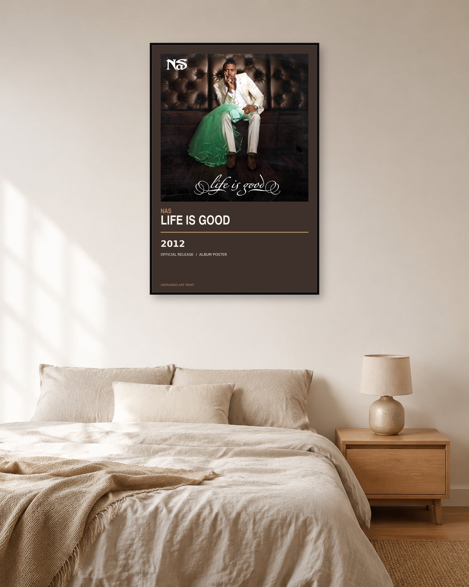 Nas Life Is Good album poster - bedroom view