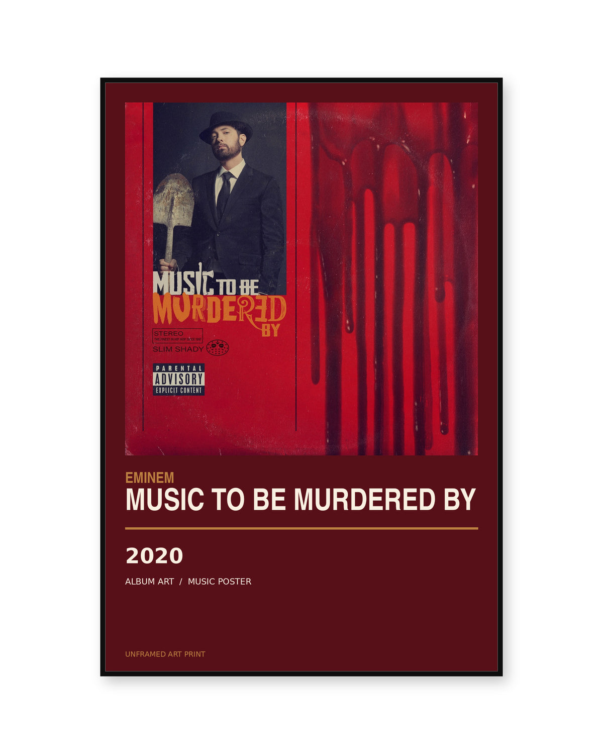 Eminem Music To Be Murdered By unframed album poster - white background