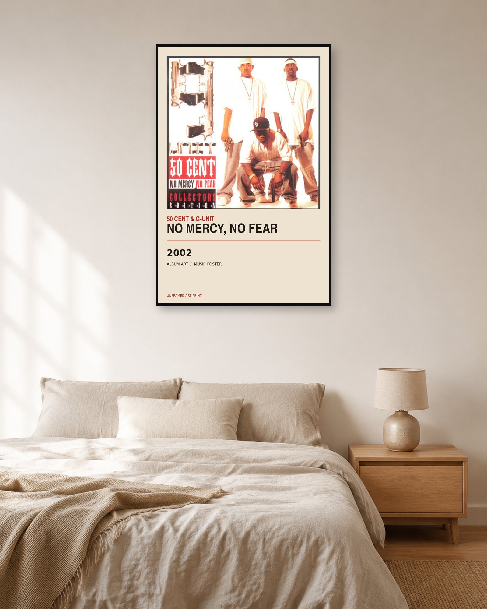 No Mercy, No Fear 50 Cent unframed album poster - bedroom view
