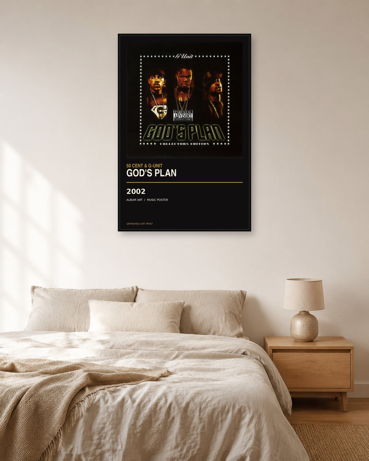 God’s Plan 50 Cent unframed album poster - bedroom view