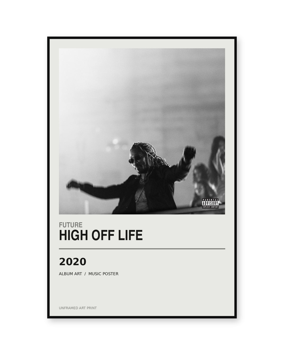 Future High Off Life unframed album poster - white background