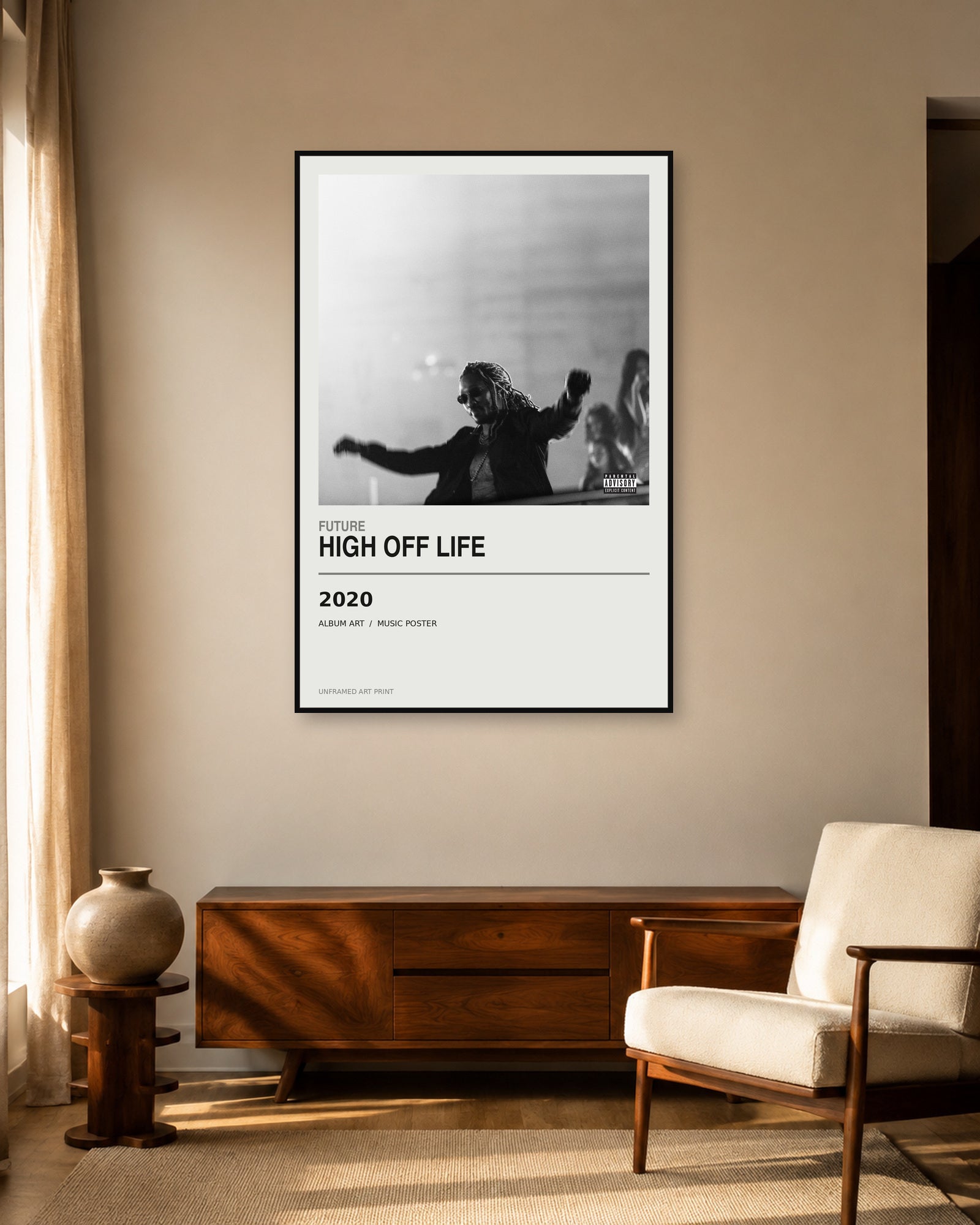 Future High Off Life unframed album poster - living room scene