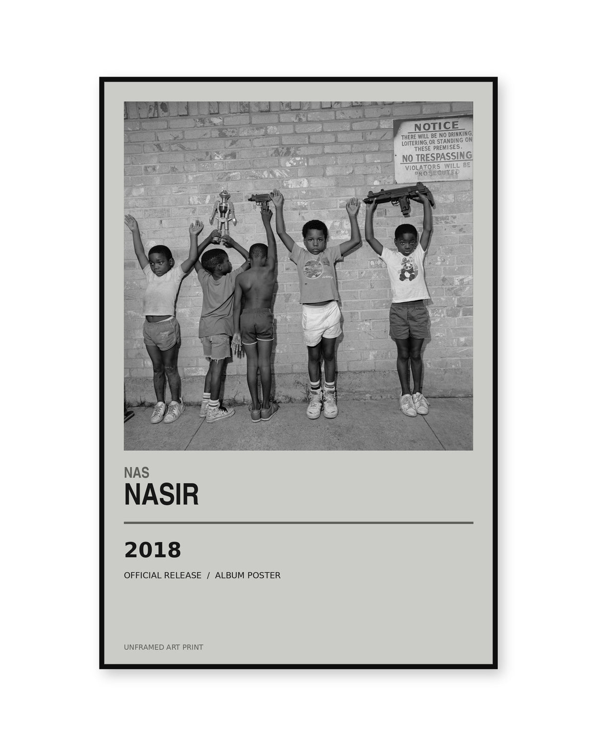 Nas NASIR album poster - white background view