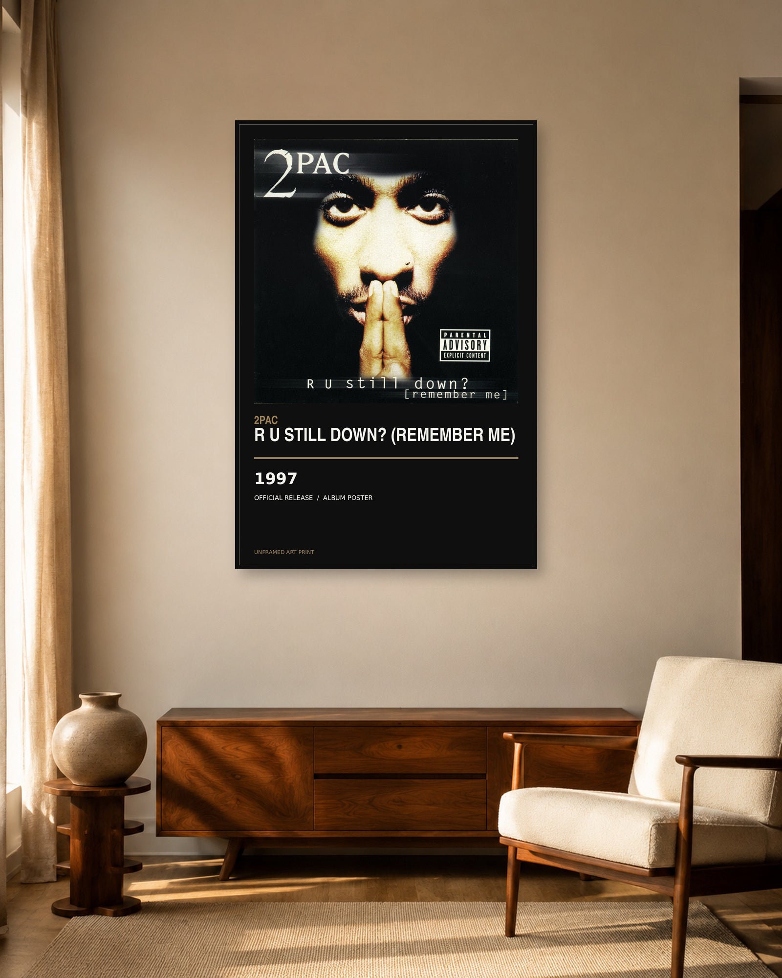 2Pac R U Still Down? (Remember Me) album poster - living room view