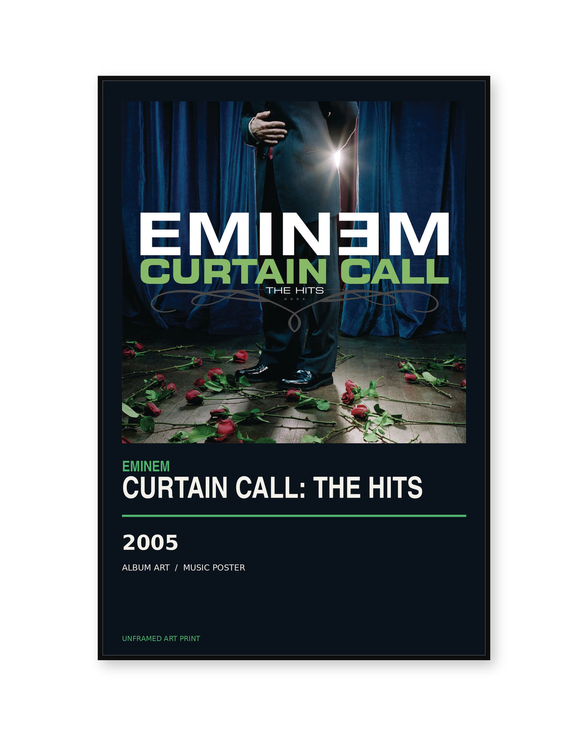 Eminem Curtain Call: The Hits unframed album poster - white background