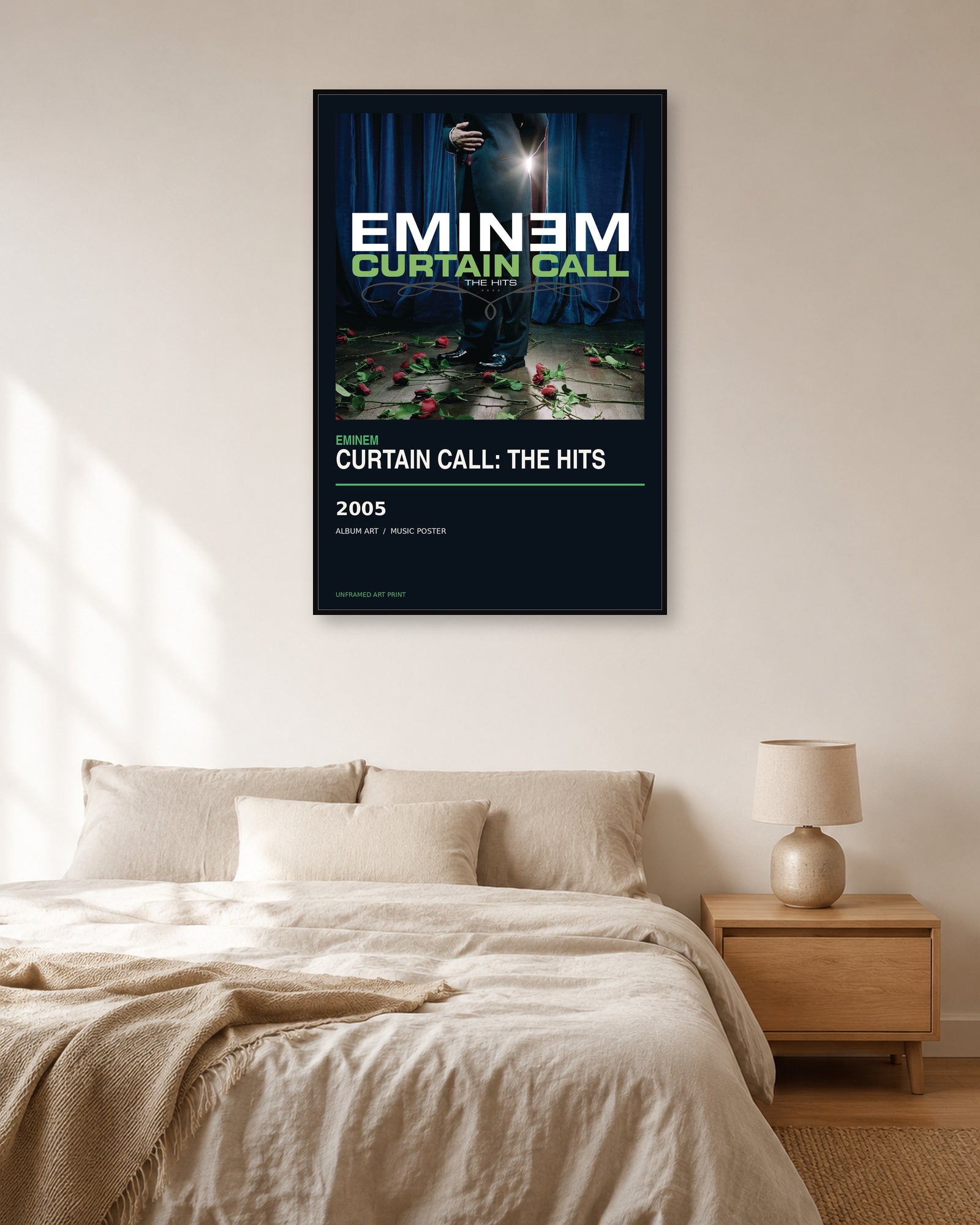 Eminem Curtain Call: The Hits unframed album poster - bedroom scene