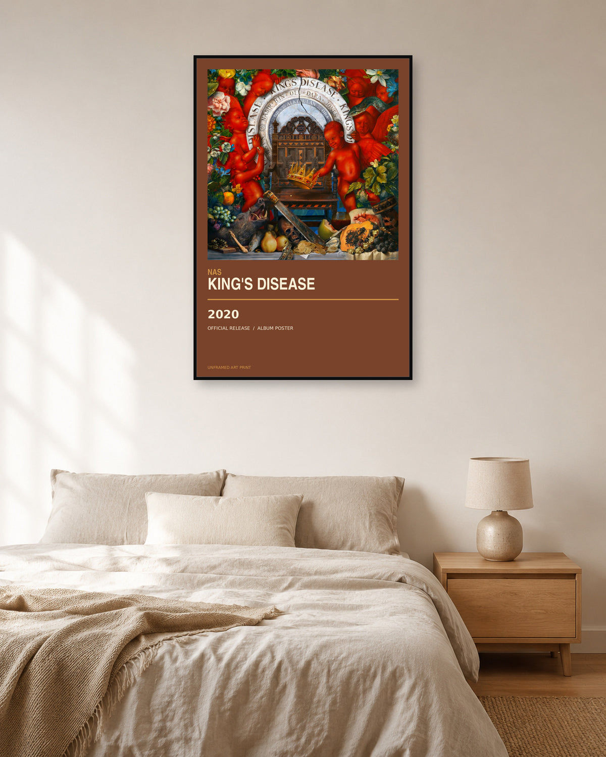 Nas King's Disease album poster - bedroom view