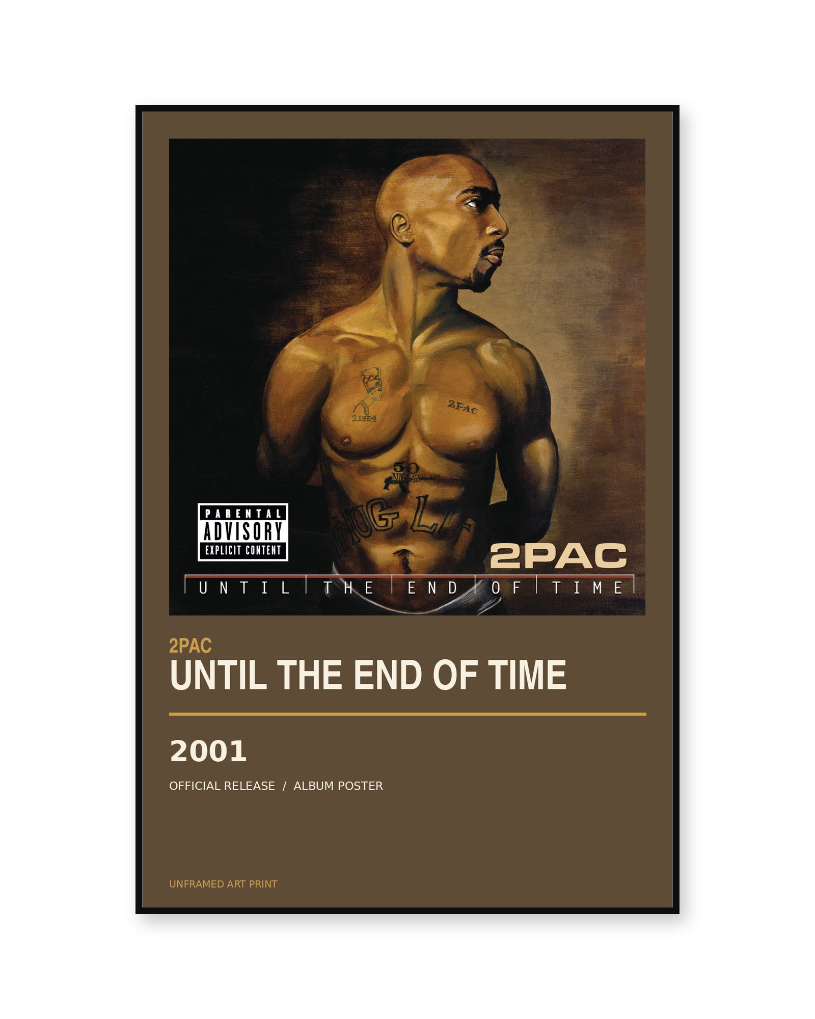 2Pac Until the End of Time album poster - white background view