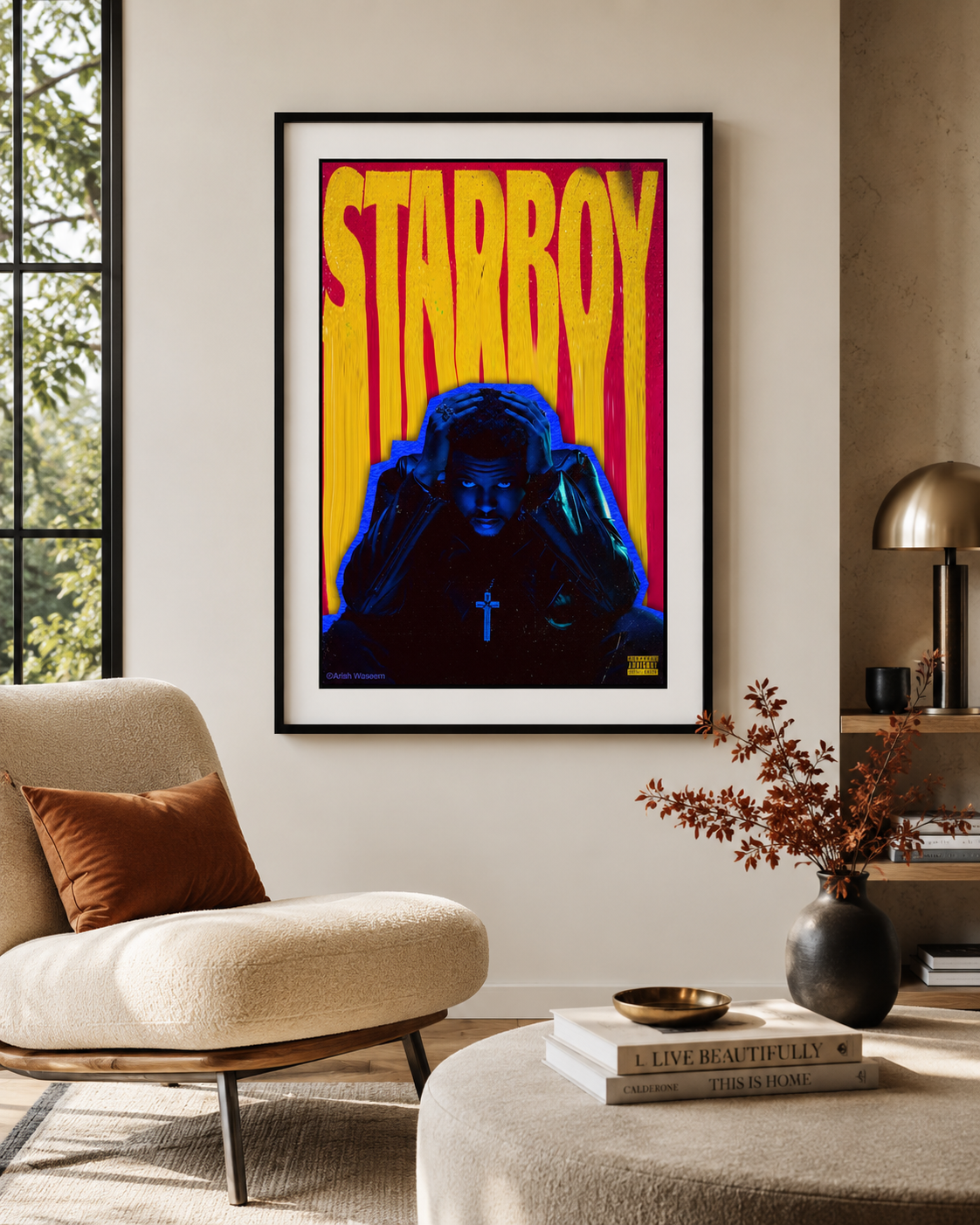 The Weeknd Starboy  - Premium Canvas , Music  Decor album cover poster print wall art decor