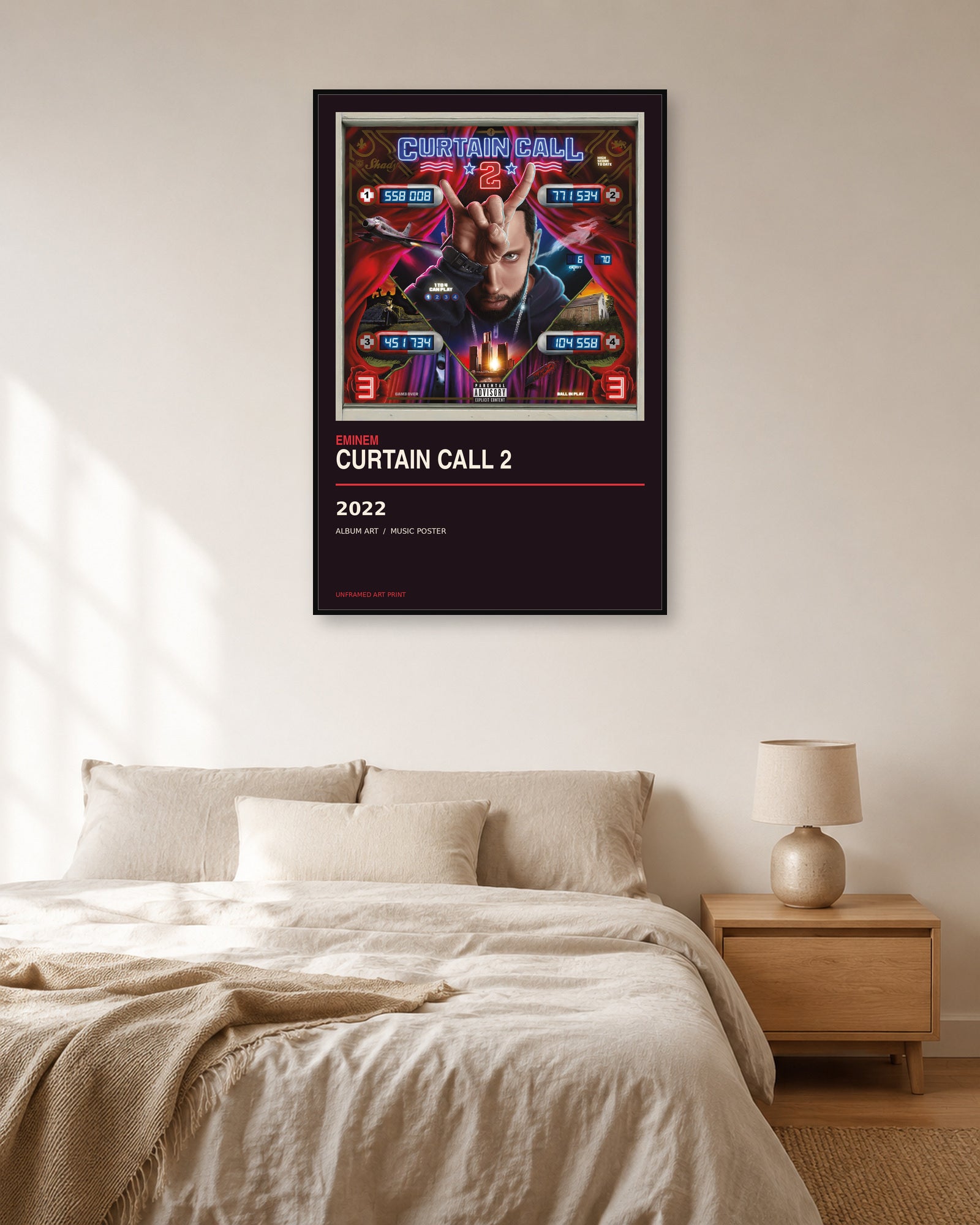 Eminem Curtain Call 2 unframed album poster - bedroom scene