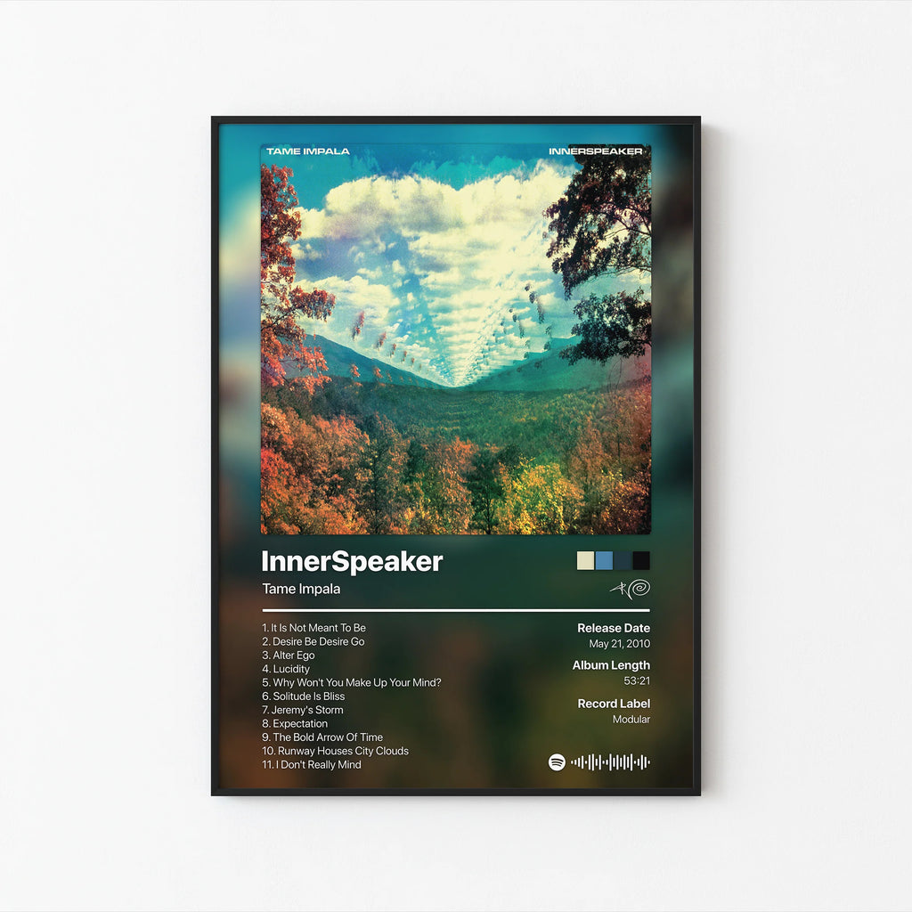 Tame Impala InnerSpeaker Tracklist  | Unframed Bedroom Wall Art album cover poster print wall art decor
