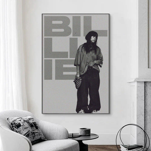 Billie Eilish Minimalist Typography Portrait album cover poster print wall art decor