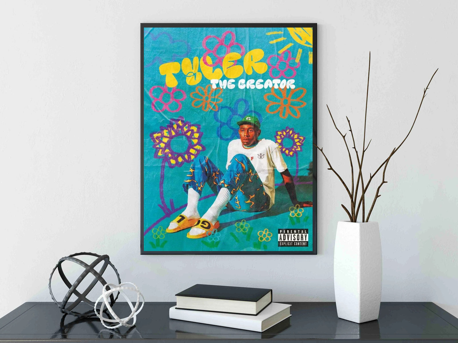 Tyler, The Creator Flower Boy Aesthetic Blue Graffiti album cover poster print wall art decor