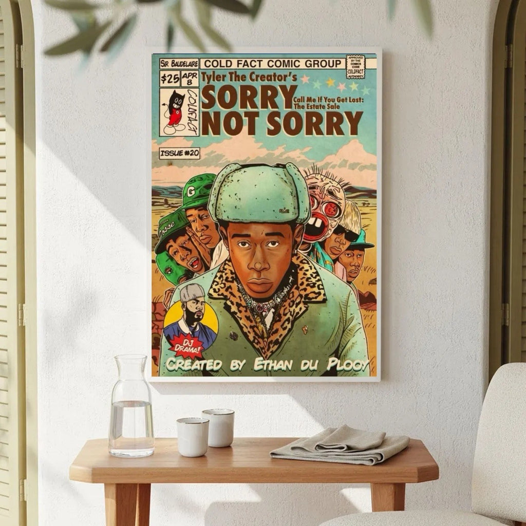 Tyler, The Creator Sorry Not Sorry Retro Comic Book Art album cover poster print wall art decor