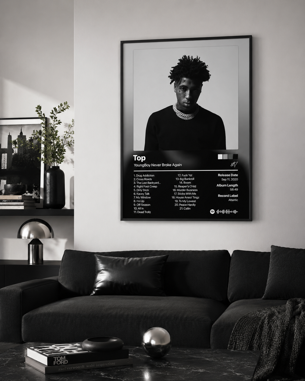 YoungBoy Never Broke Again Top Tracklist  | Unframed Bedroom Wall Art album cover poster print wall art decor