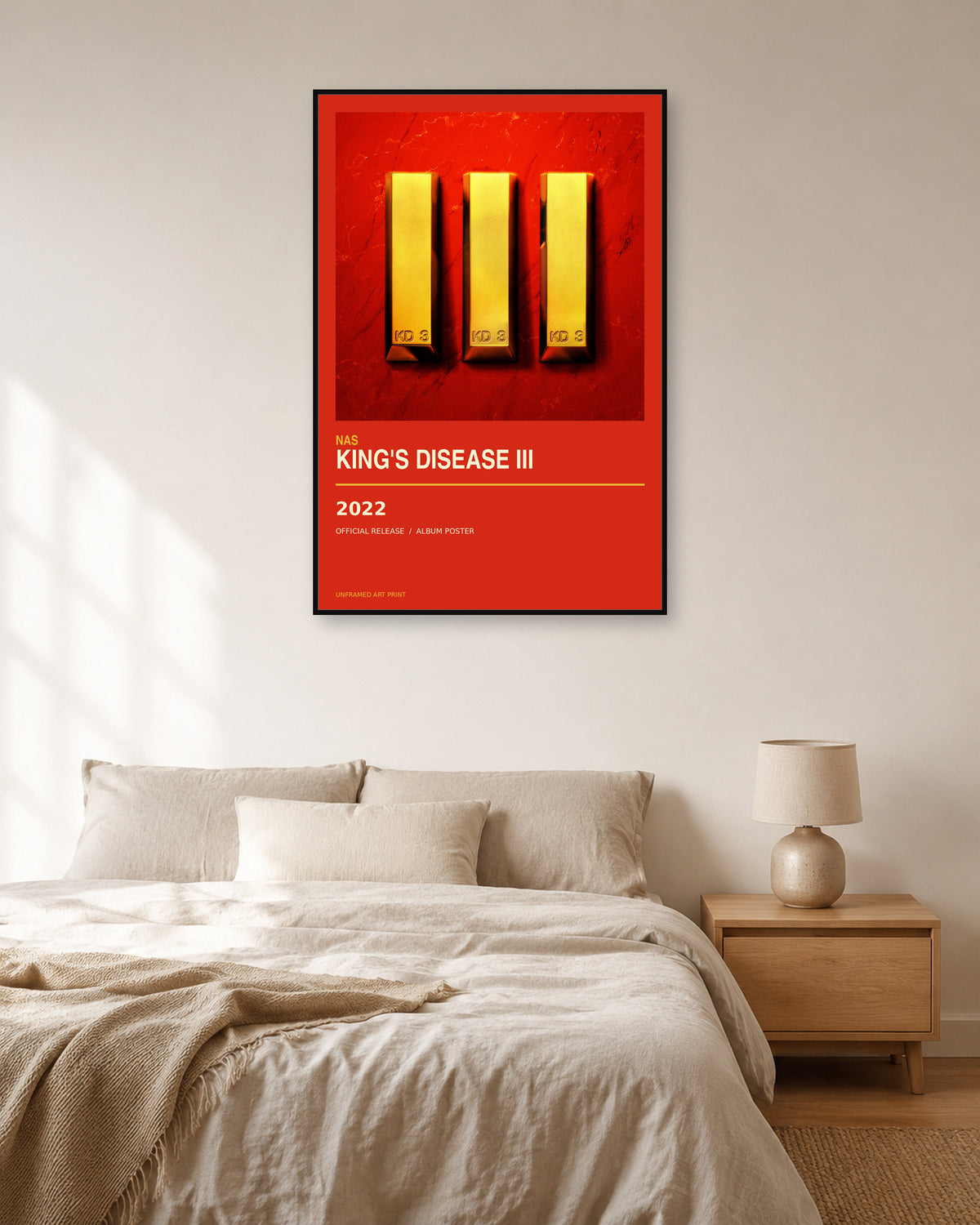 Nas King's Disease III album poster - bedroom view