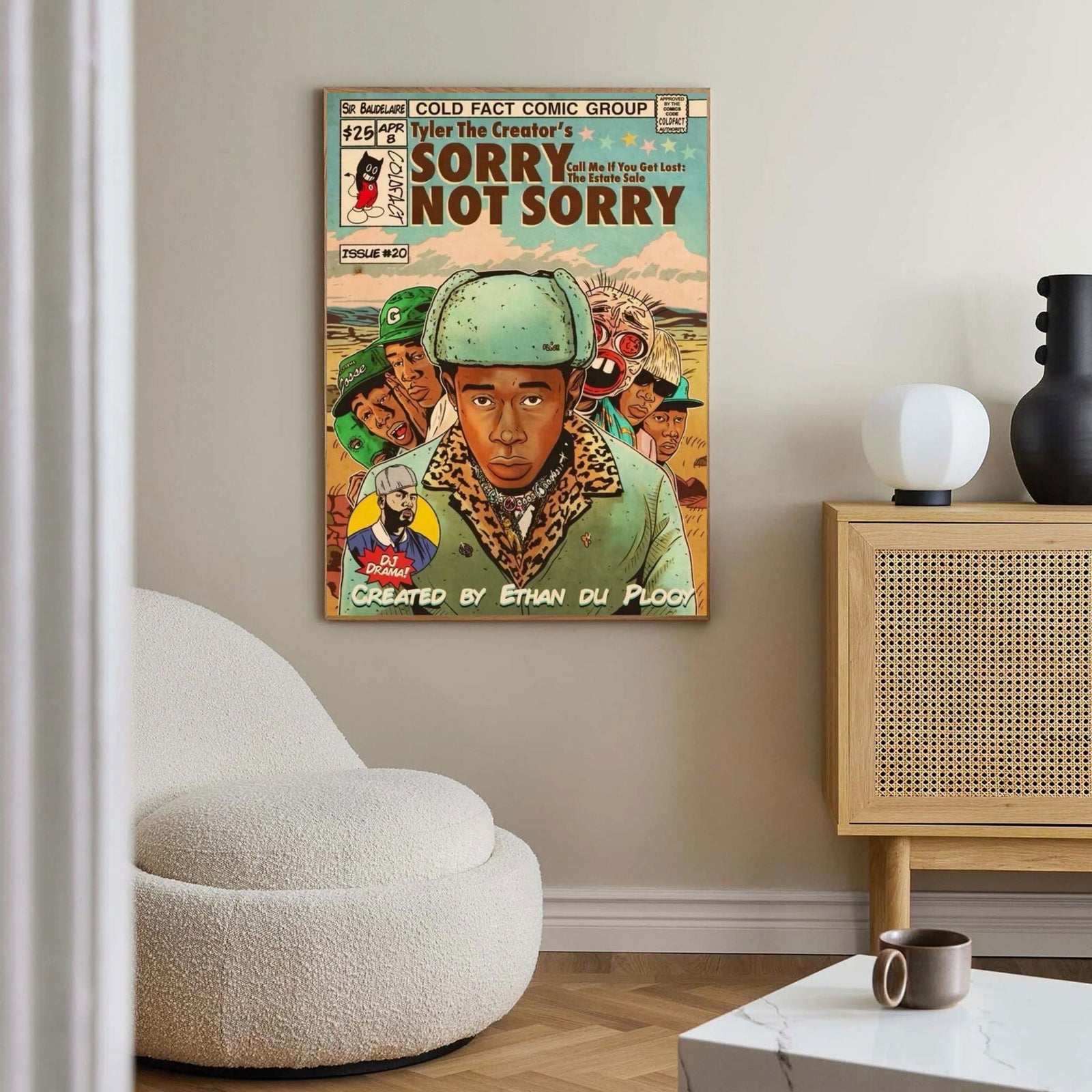 Tyler, The Creator Sorry Not Sorry Retro Comic Book Art album cover poster print wall art decor
