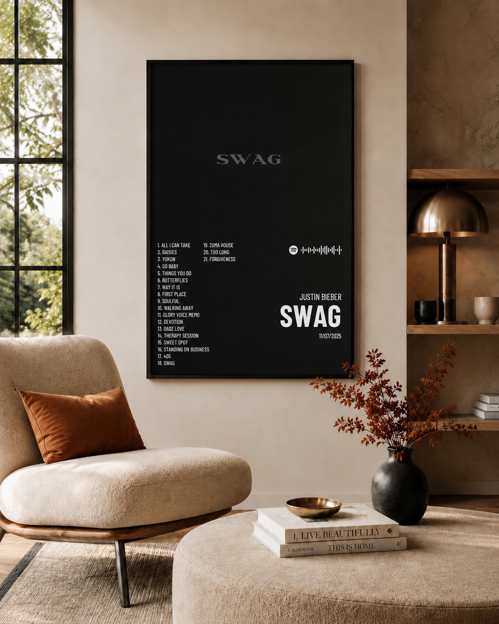 Justin Bieber SWAG   | Waterproof Non-Woven Fabric Wall Art Print album cover poster print wall art decor