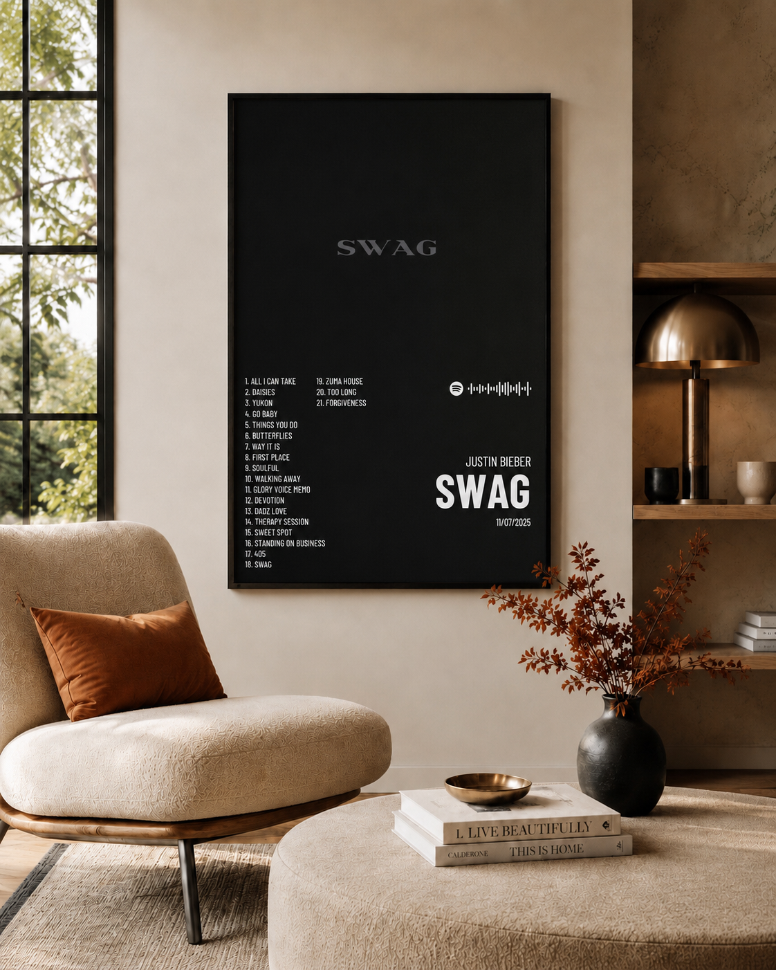 Justin Bieber SWAG   | Waterproof Non-Woven Fabric album cover poster print wall art decor