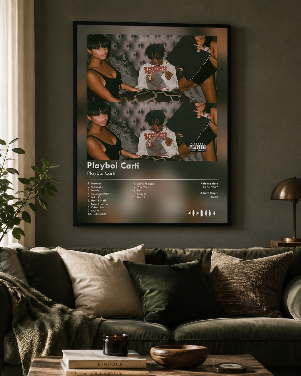 Playboi Carti Self-Titled Tracklist  | Unframed Bedroom Wall Art album cover poster print wall art decor