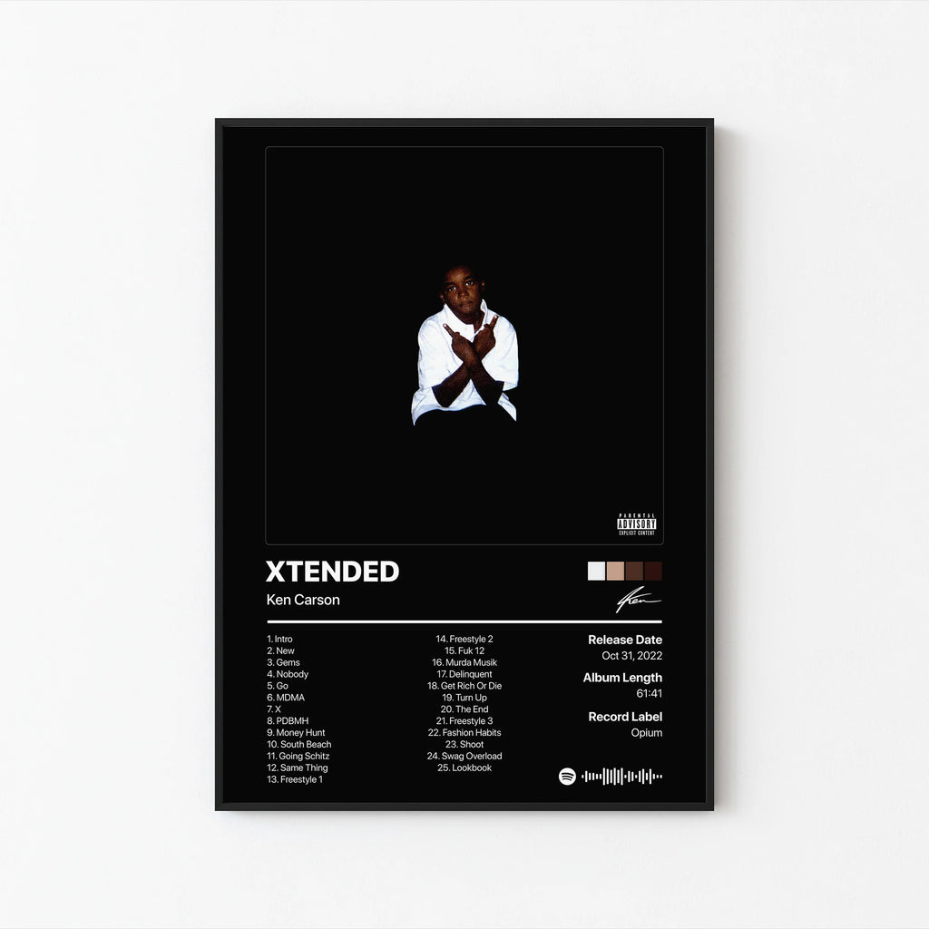Ken Carson XTENDED Tracklist  | Unframed Bedroom Wall Art album cover poster print wall art decor
