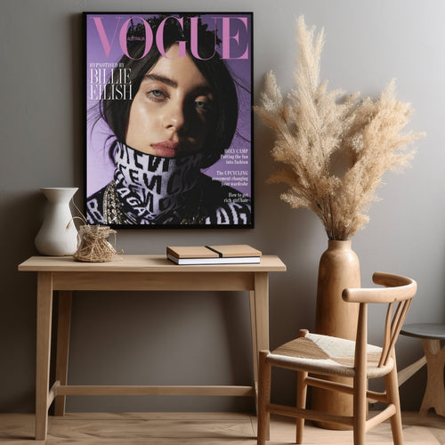 Billie Eilish Black & White Typography Art album cover poster print wall art decor
