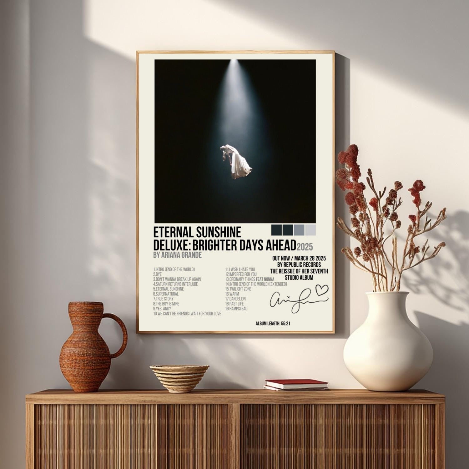 Ariana Grande Eternal Sunshine Deluxe  - Brighter Days 2025 album cover poster print wall art decor