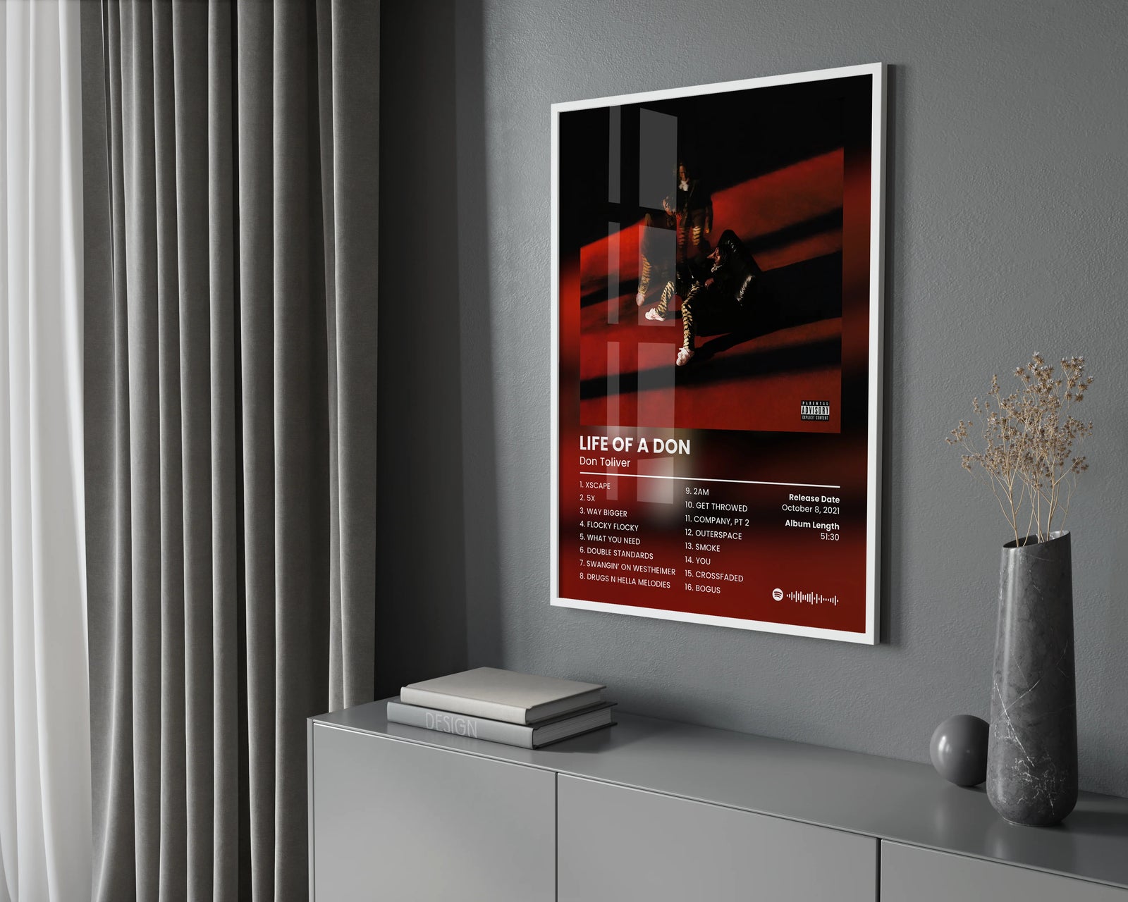 Don Toliver Life of a Don Tracklist | Unframed Bedroom album cover poster print wall art decor