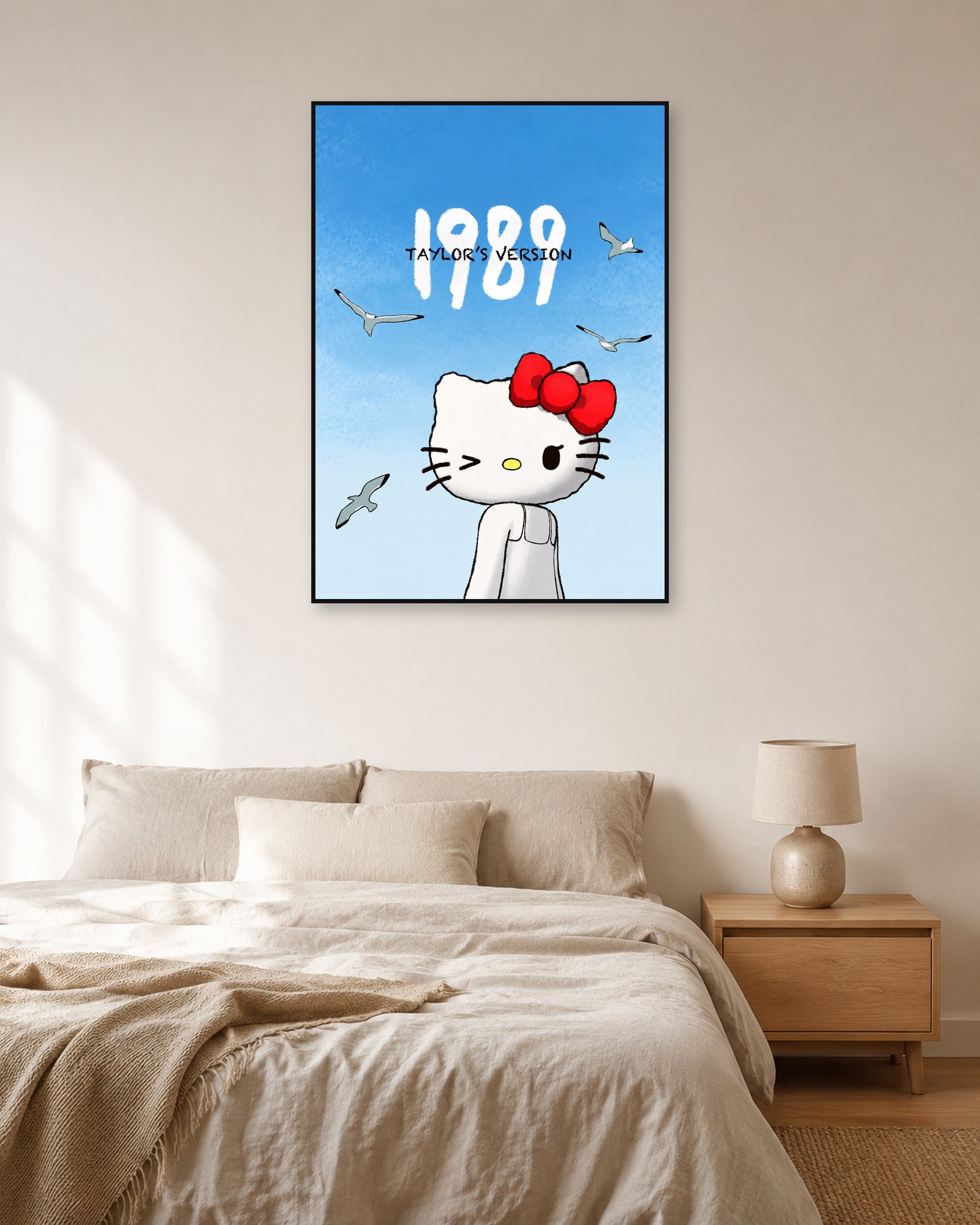 Taylor Swift 1989 (Taylor's Version) Hello Kitty fan art poster — natural light bedroom display