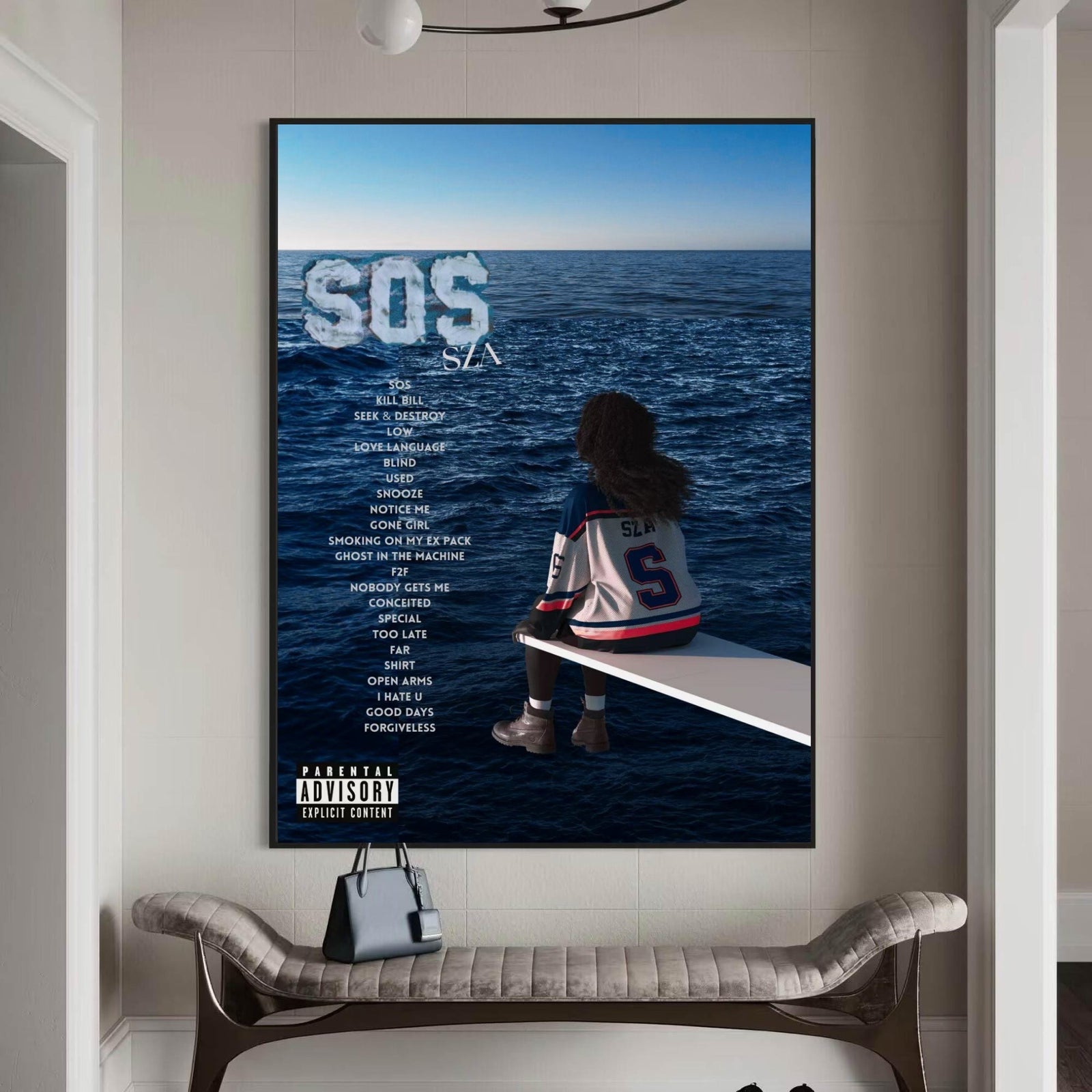 SZA SOS Diving Board Blue Ocean album cover poster print wall art decor