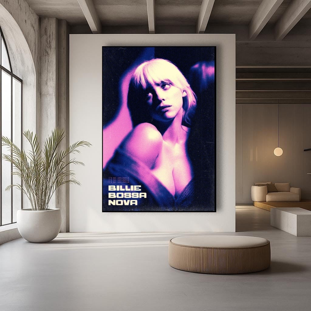 Billie Eilish Billie Bossa Nova Retro Art album cover poster print wall art decor