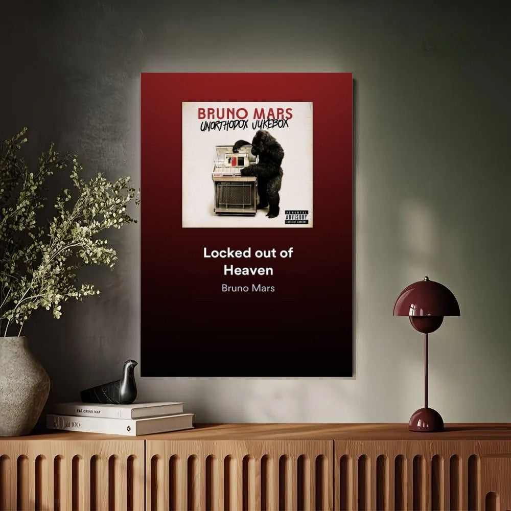 Bruno Mars Locked Out of Heaven Wall Art Print album cover poster print wall art decor