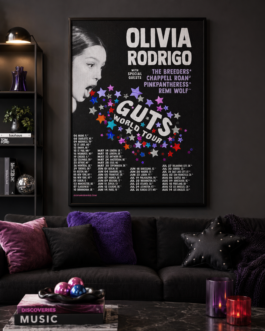 Olivia Rodrigo GUTS World Tour  | Unframed Bedroom Wall Art album cover poster print wall art decor