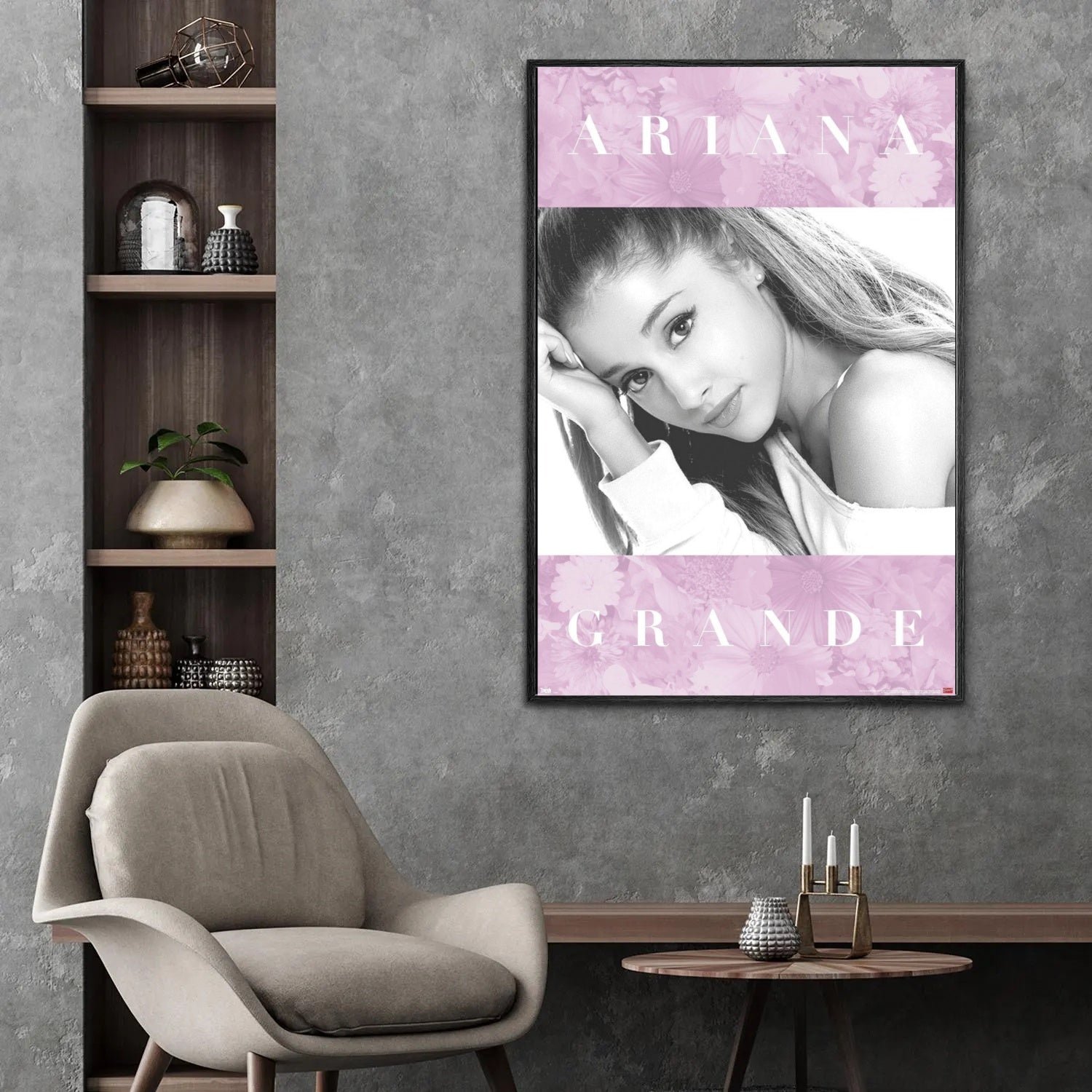 Ariana Grande ARIANA GRANDE Pink Floral Art album cover poster print wall art decor