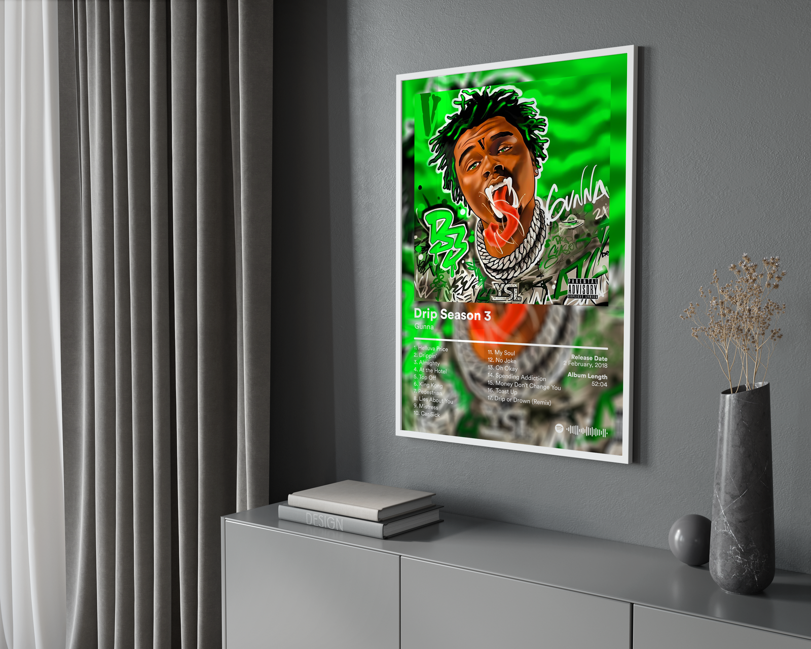 Gunna Drip Season 3 album cover poster print wall art decor