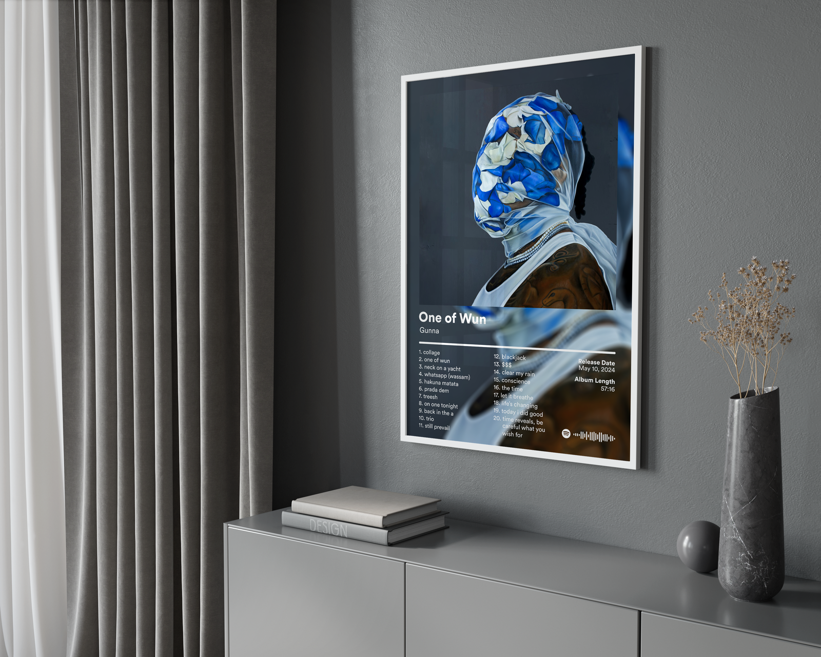 Gunna One of Wun album cover poster print wall art decor