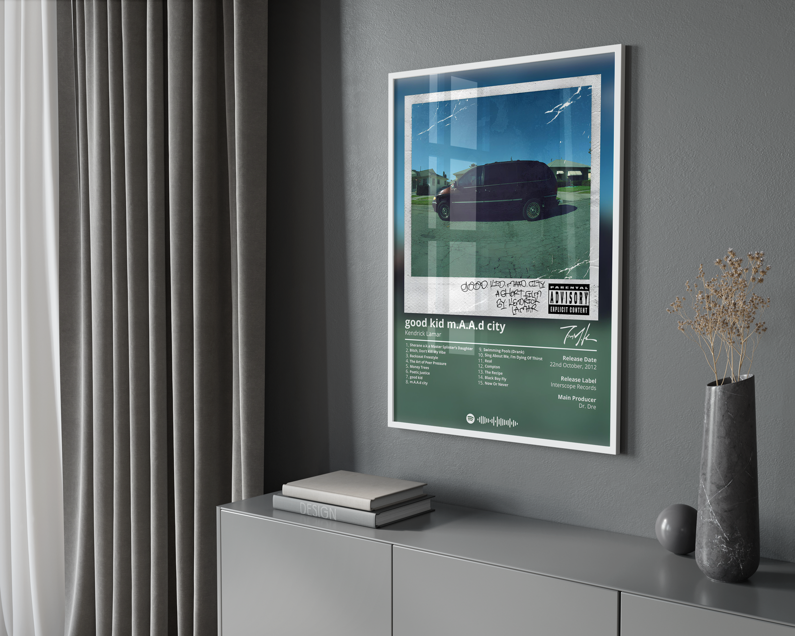 Kendrick Lamar Good Kid Maad City album cover poster print wall art decor