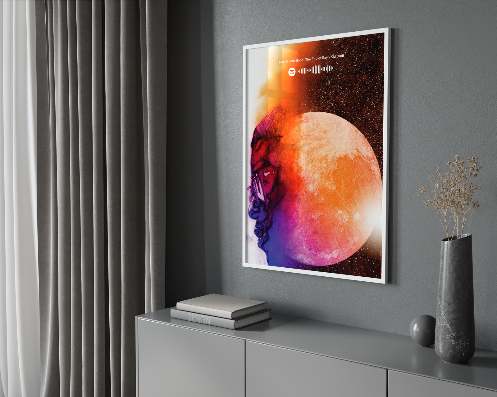 Kid Cudi Man On The Moon: The End Of Day Spotify album cover poster print wall art decor