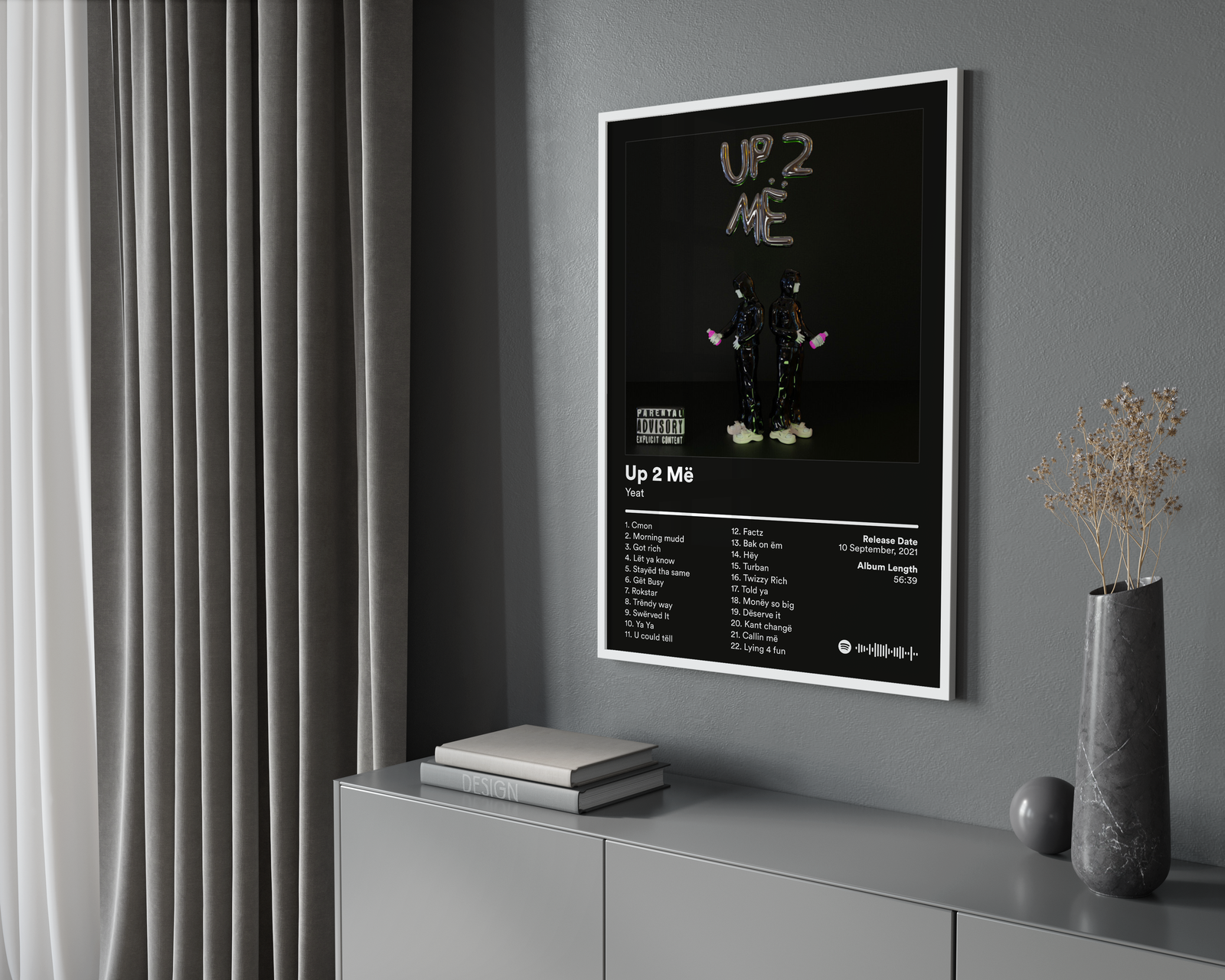 Yeat Up 2 Me album cover poster print wall art decor
