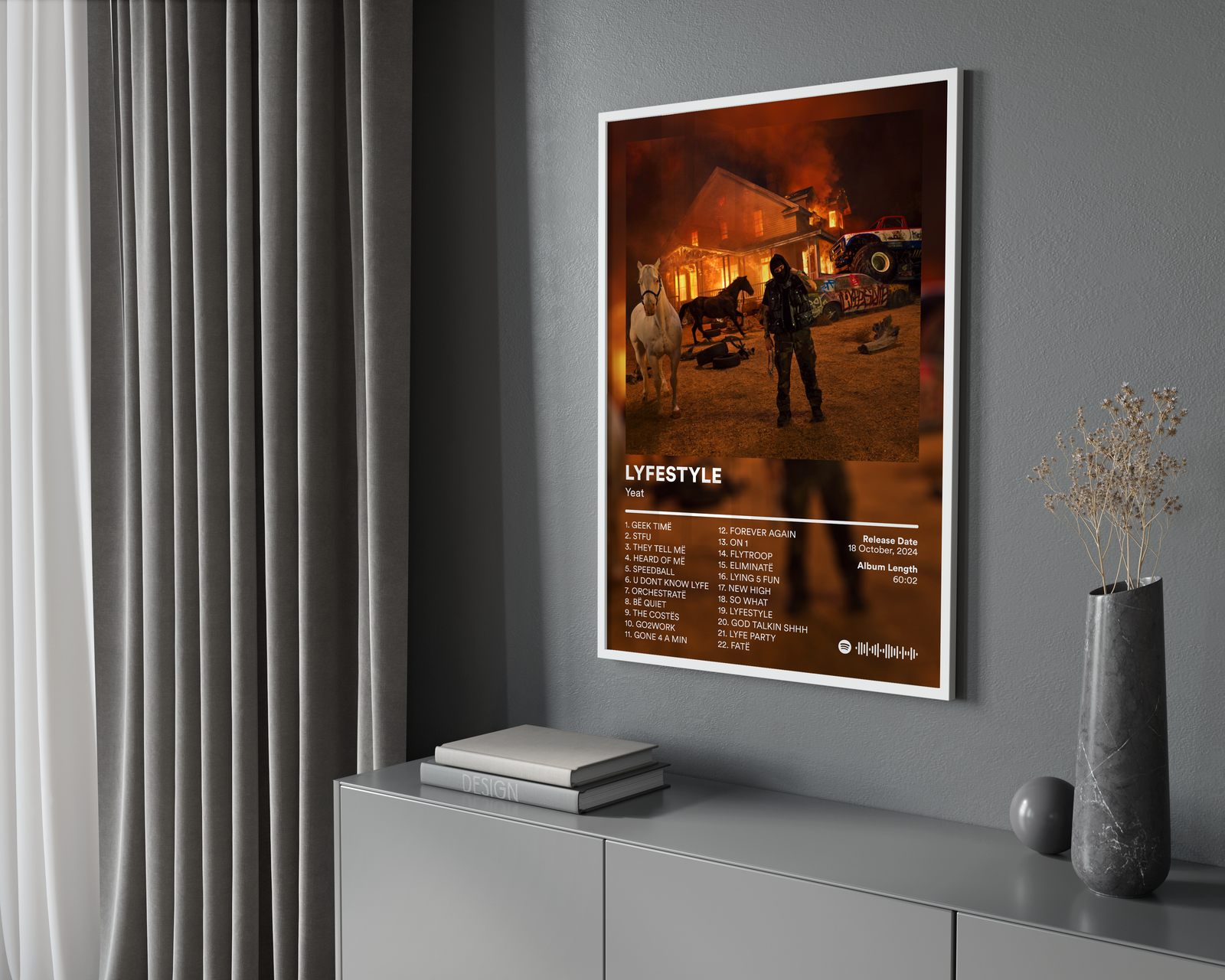 Yeat LYFESTYLE album cover poster print wall art decor