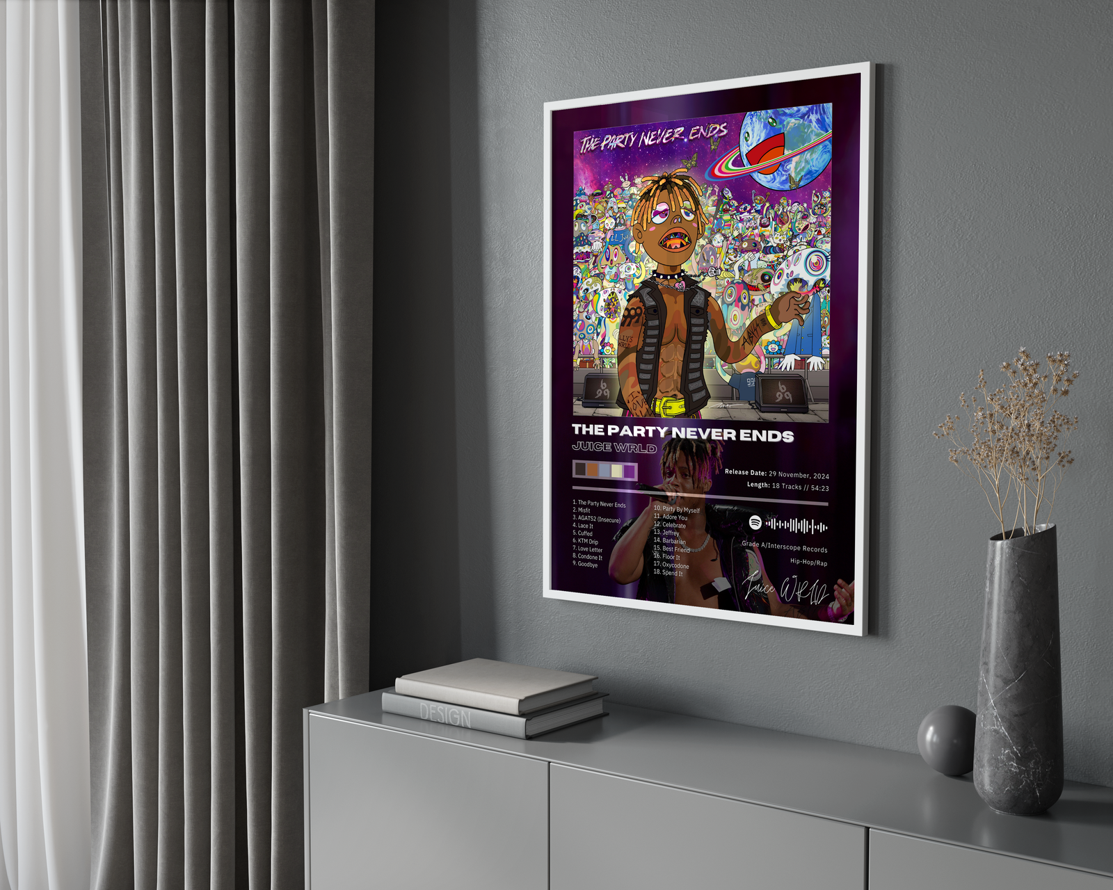 Juice WRLD The Party Never Ends album cover poster print wall art decor