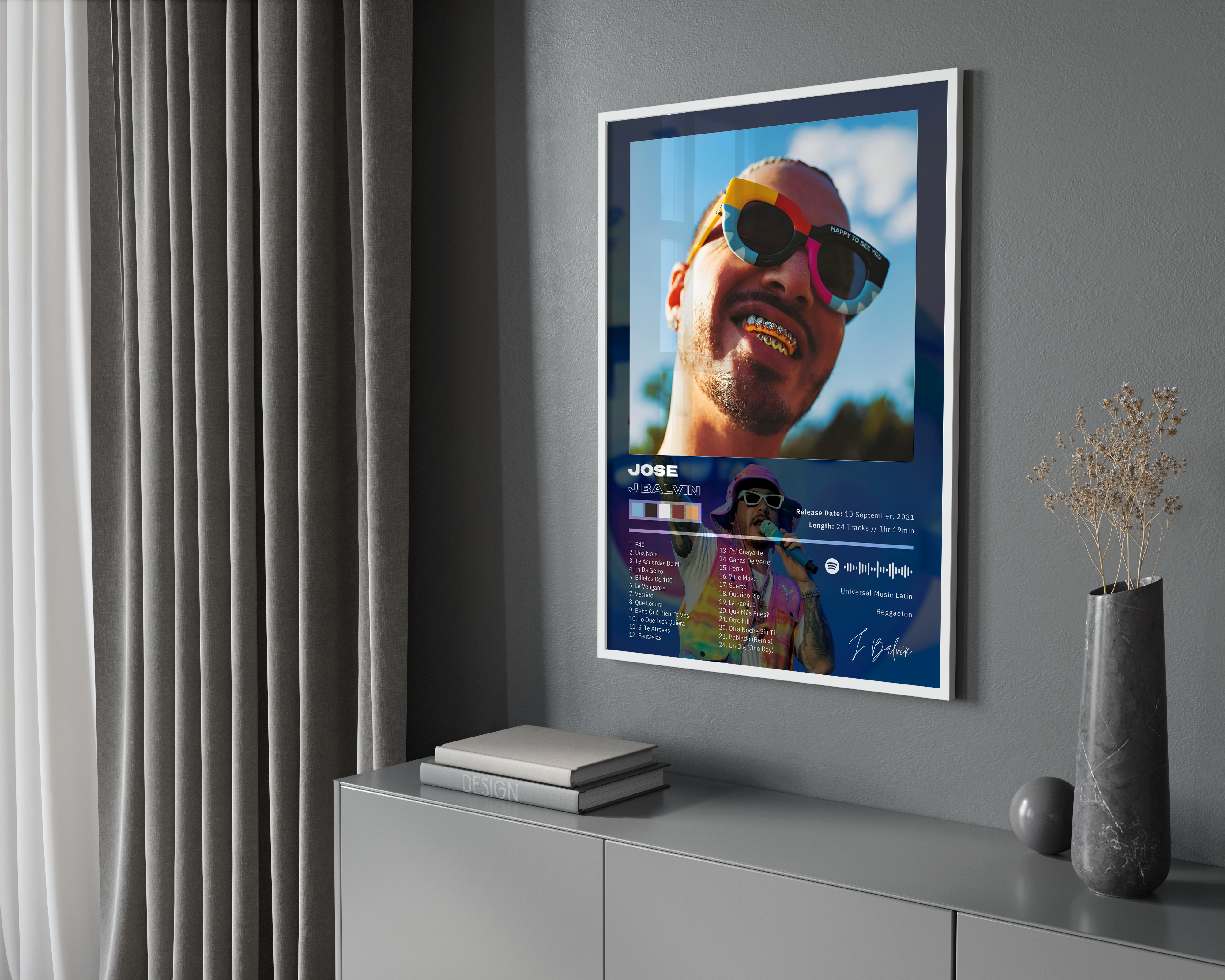 J Balvin JOSE Album Poster poster wall art print room decor